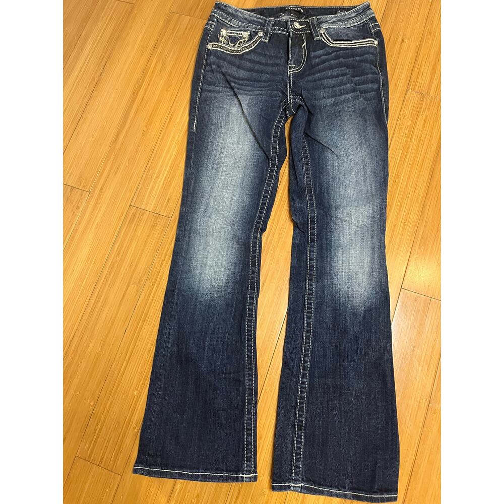 Vigoss Heritage fit Boot Cut  Jeans Women S4/32 Blue Denim Stretch Comfy Casual